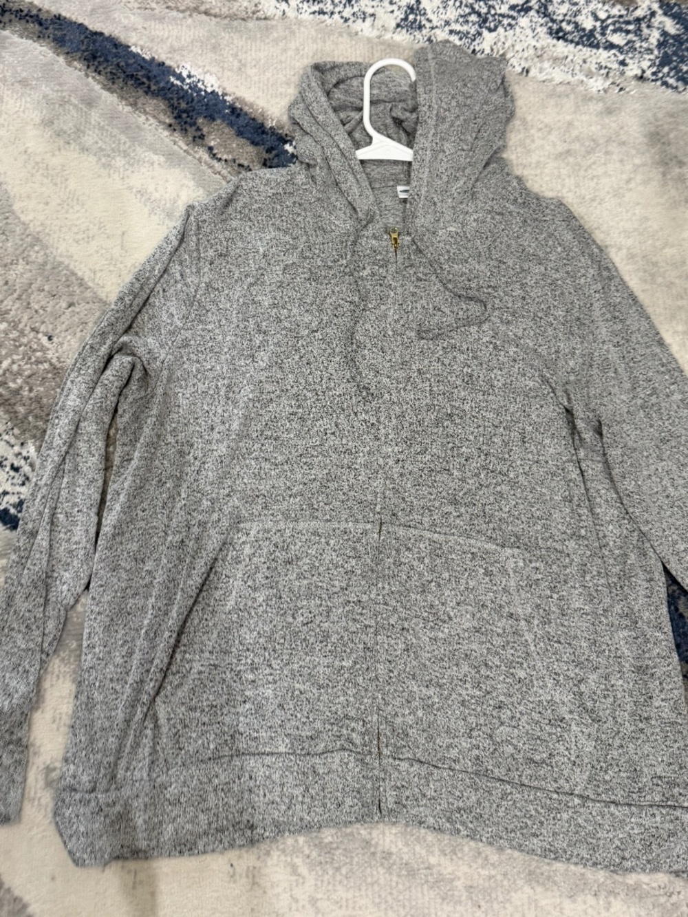 Old Navy Women's XL Gray Marled Full Zip Hoodie Jacket